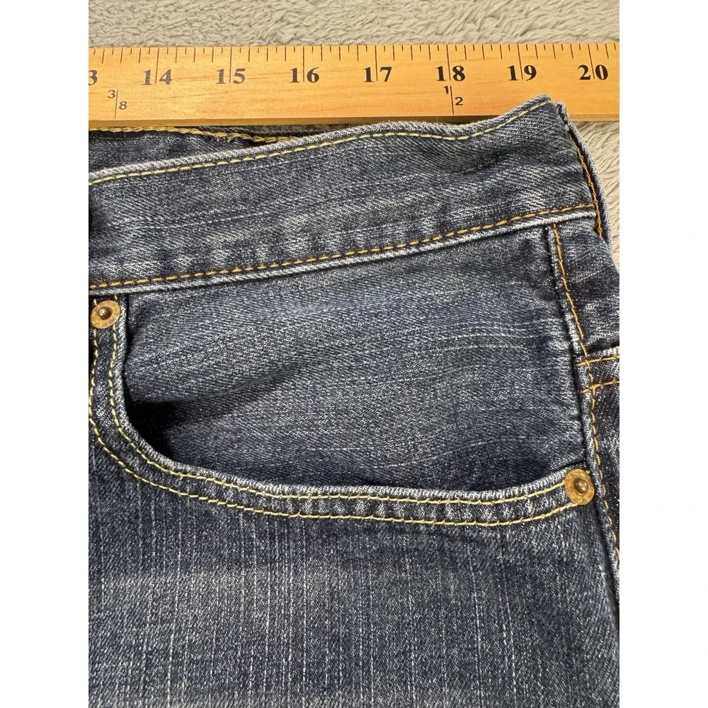Levis‎ 569 Jeans Men 38x32 Blue Loose Baggy Straight Whisker Distress Dark Denim